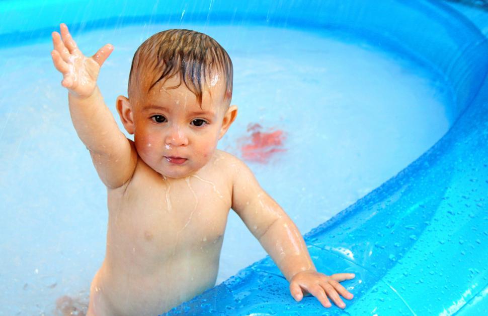 Free Image of Small baby on the pool 