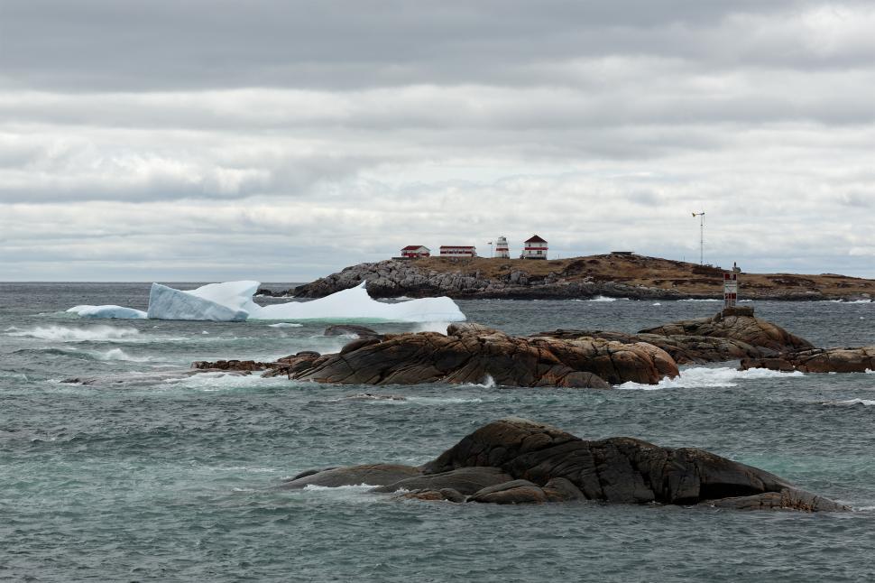 Free Image of Iceberg and Lighthouse 