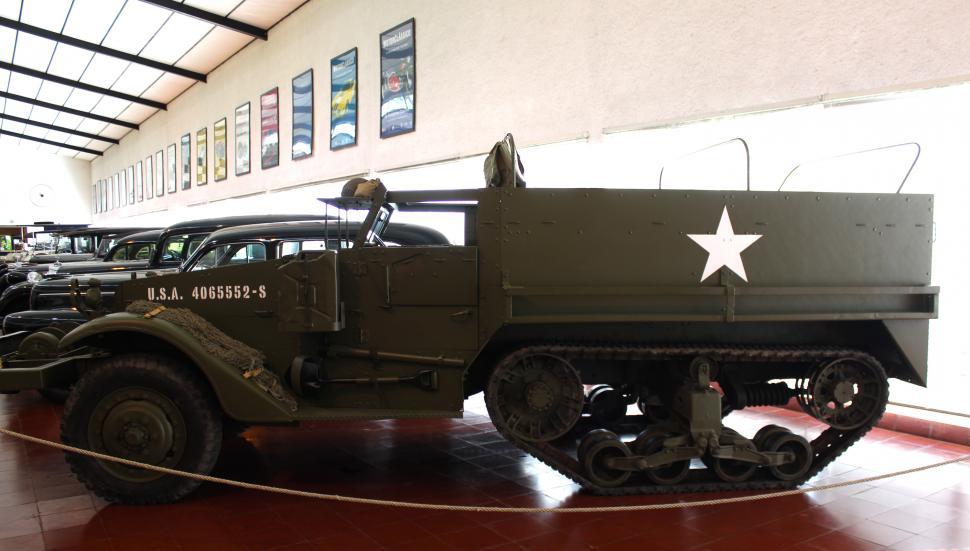 Free Image of Classic American Military Truck - Autocar M3 Half-Track 