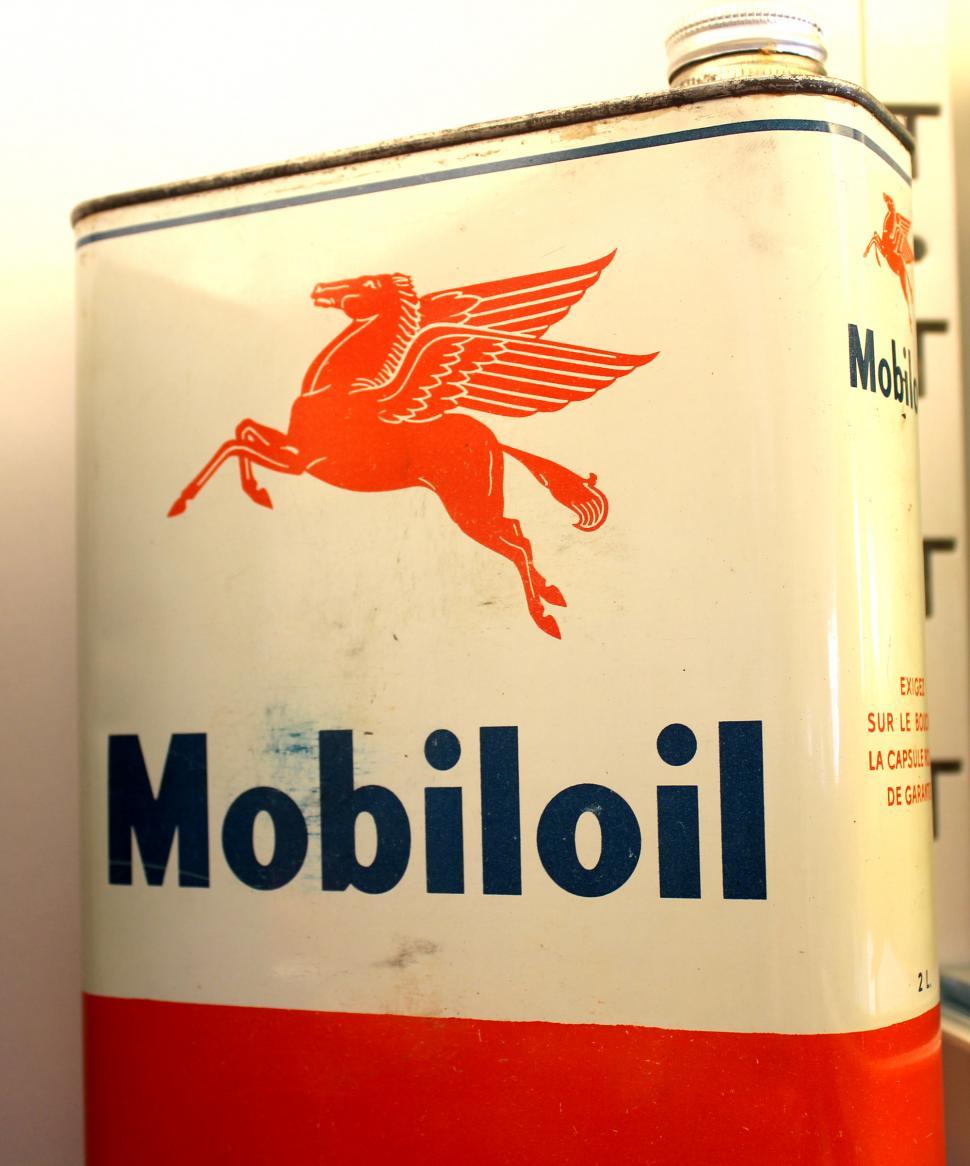 Free Image of Classic Mobiloil Oil Can  