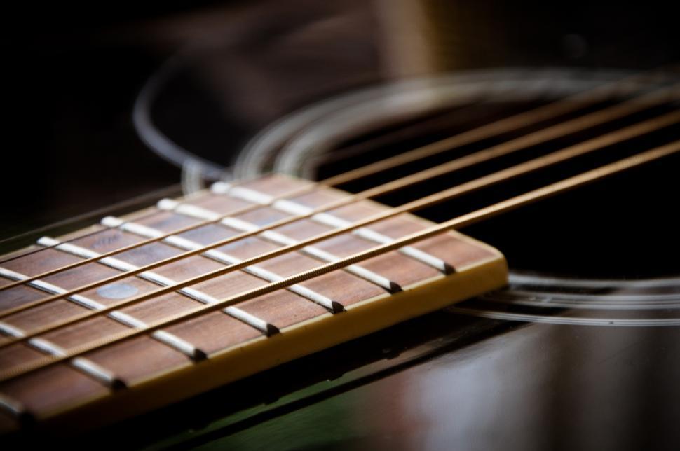 Free Image of guitar close up 