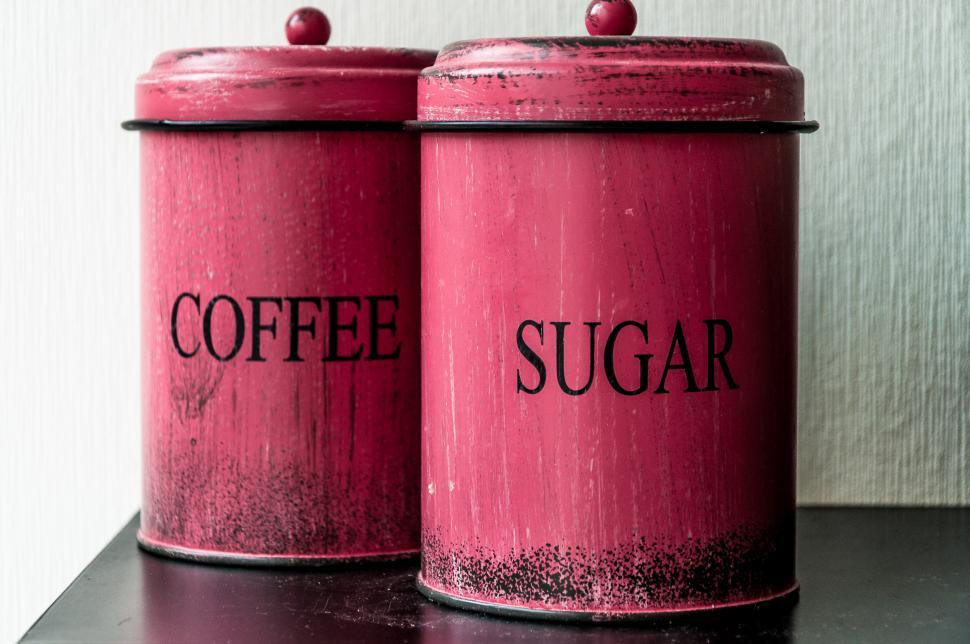 Free Image of Antique coffee and sugar Canisters 