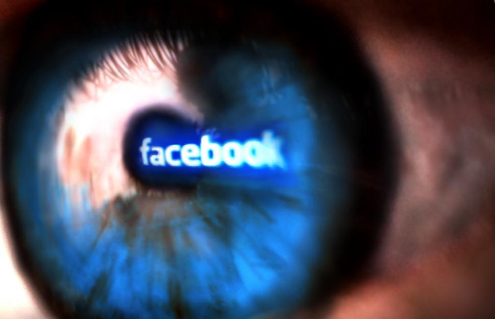 Free Image of Facebook banner reflected on the eyes. Editorial use only 