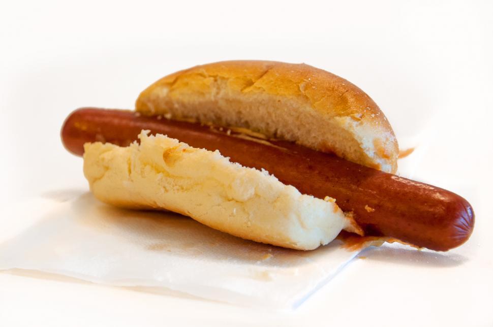 Free Image of Hotdog in plain bun  