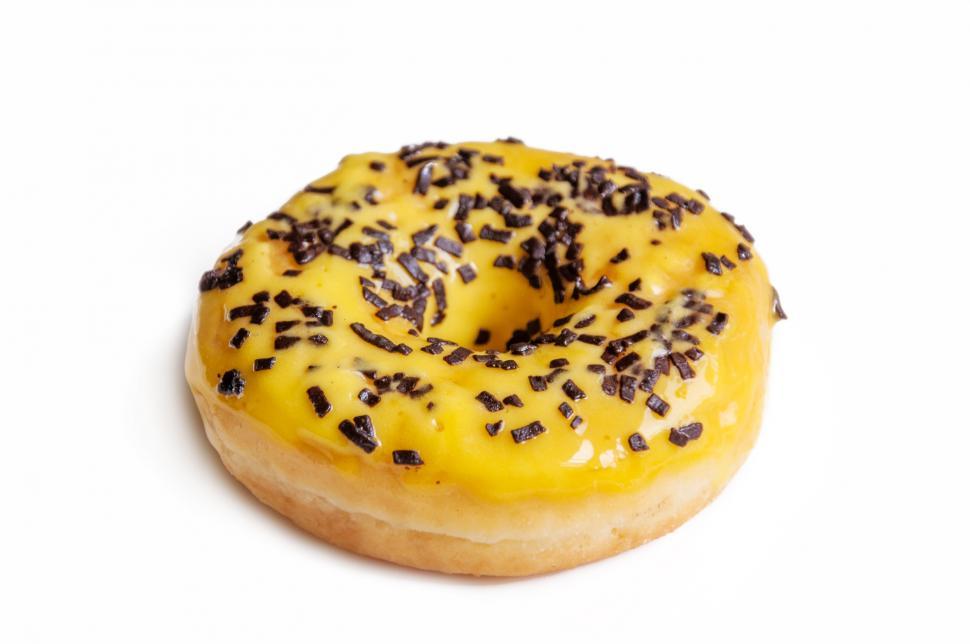 Free Image of yellow donut Isolated on White Background 