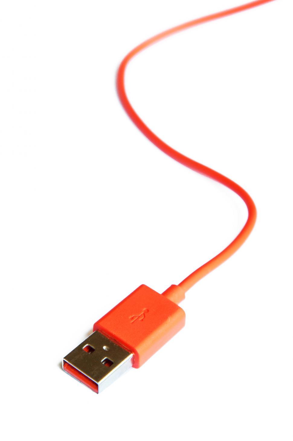 Free Image of USB Cable Plug isolated on White Background 