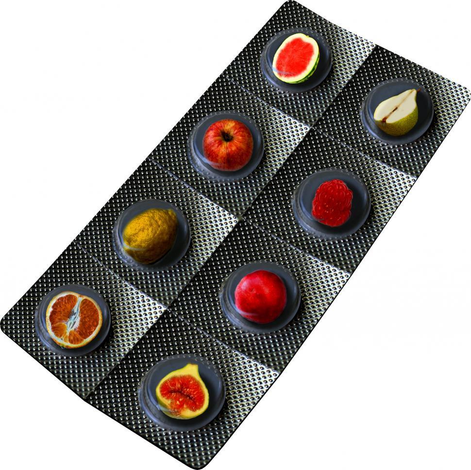 Free Image of Fruit Vitamins as Pills 