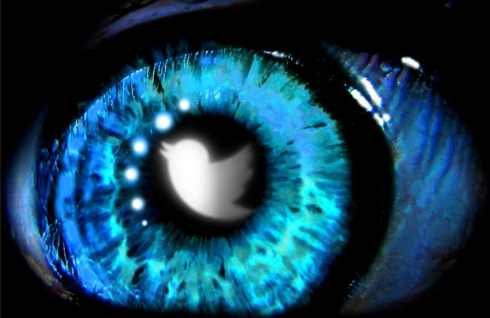 Free Image of Twitter logo reflected on the eyes. Editorial use only. 