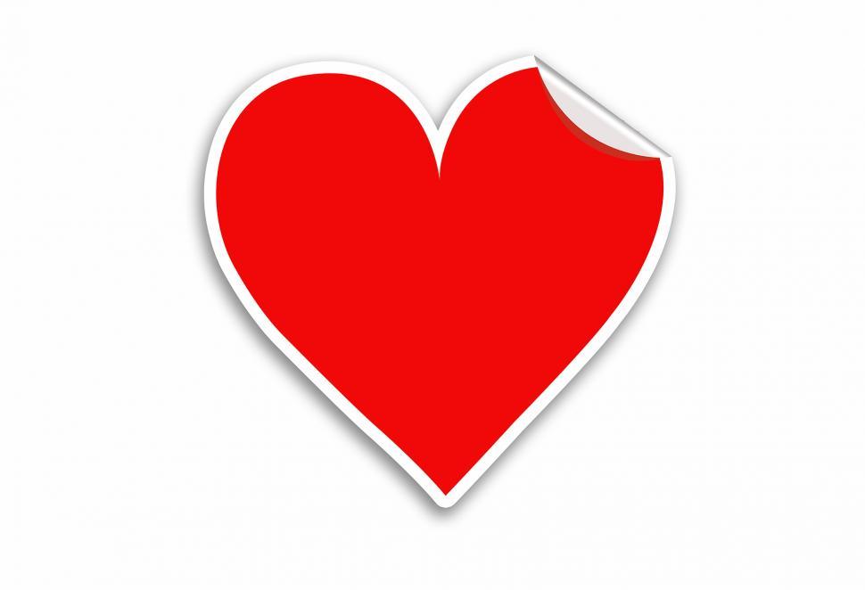 Free Image of Red Heart Sticker Valentines day vector  