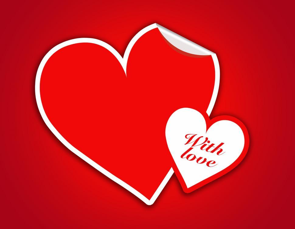 Free Image of Red Heart Sticker Valentines day vector  