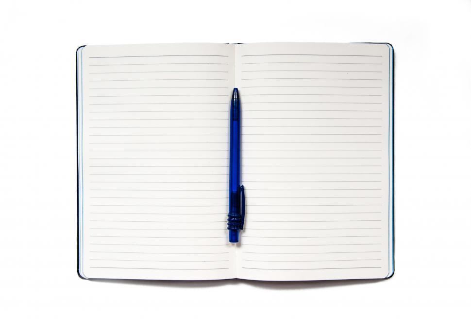 Free Image of notebook with pen isolated on white 