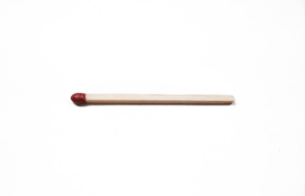 Free Image of Close-up of a red match isolated on a white 