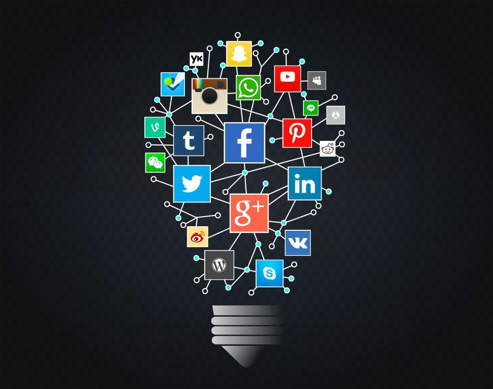 Free Image of Going Social Concept - Networks Idea with Lightbulb 