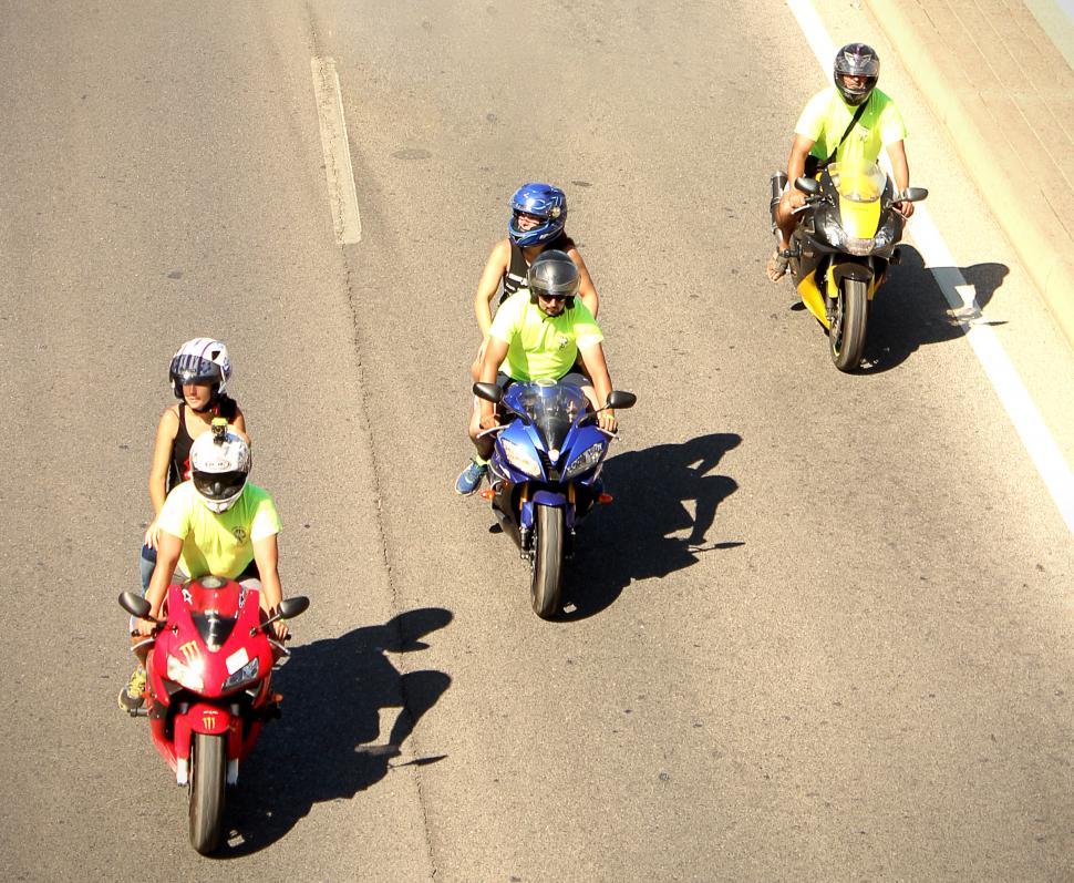 Free Image of Bikers on the highway. Editorial use only. 