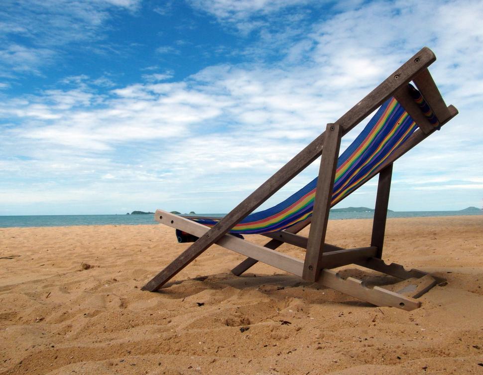Free Image of Deckchairs on a Tropical Beach  