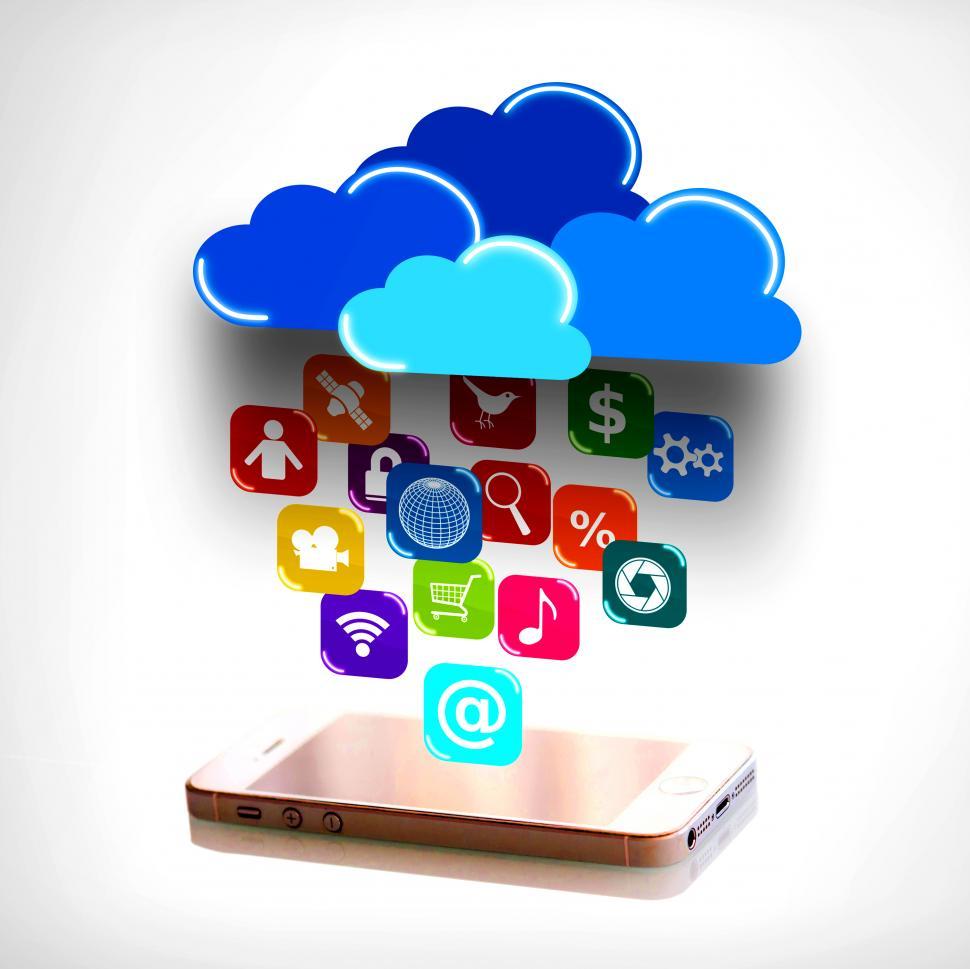 Download Free Stock Photo of Cloud computing and mobility concept - touchscreen smartphone di 