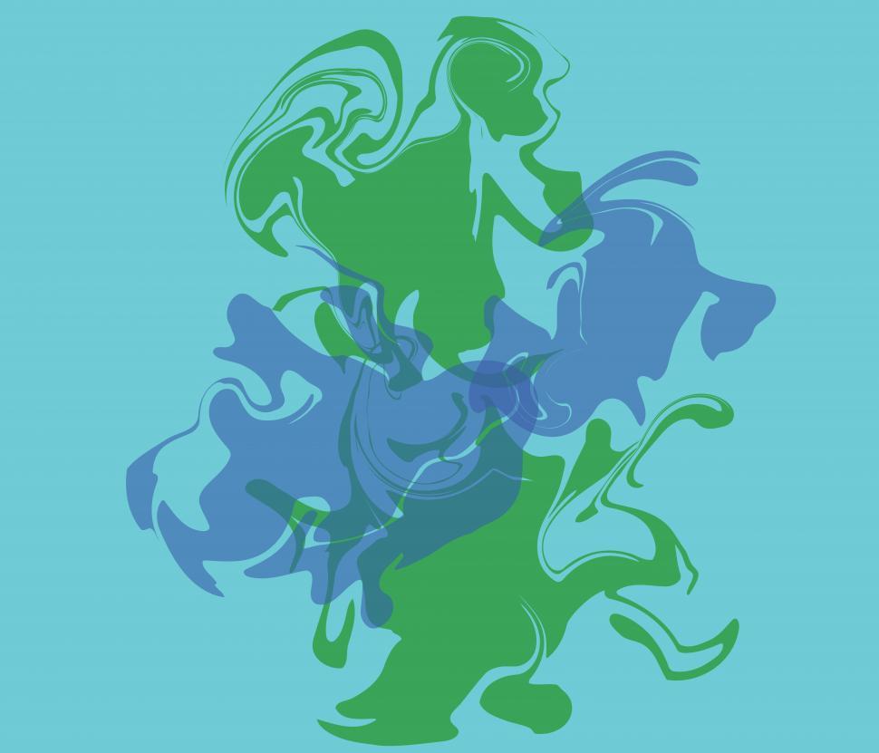 Free Image of Blue and green ink  