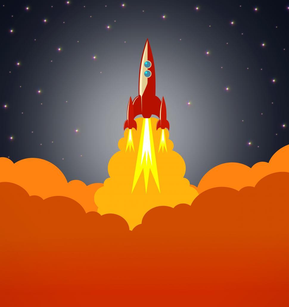 Free Image of Space rocket launching - Start-up enterprise concept 