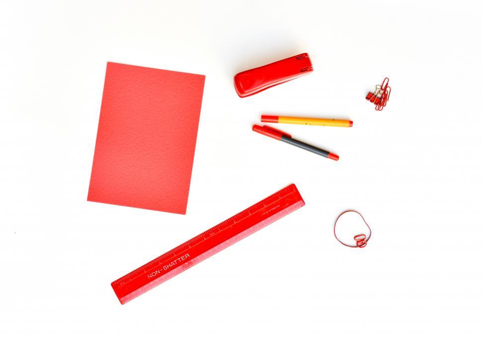 Free Image of Red office supplies 