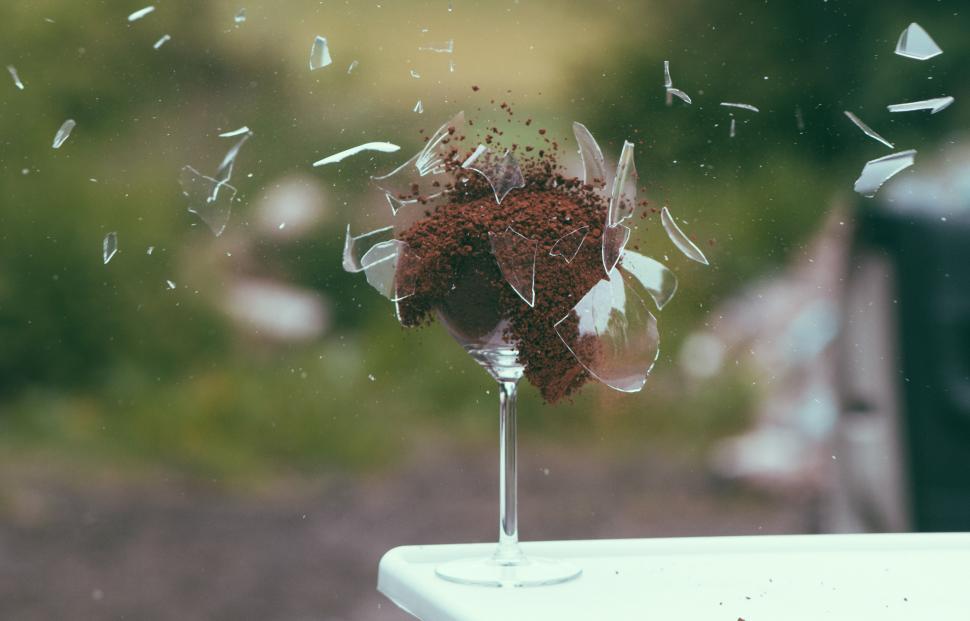 Free Image of Wine glass explodes  