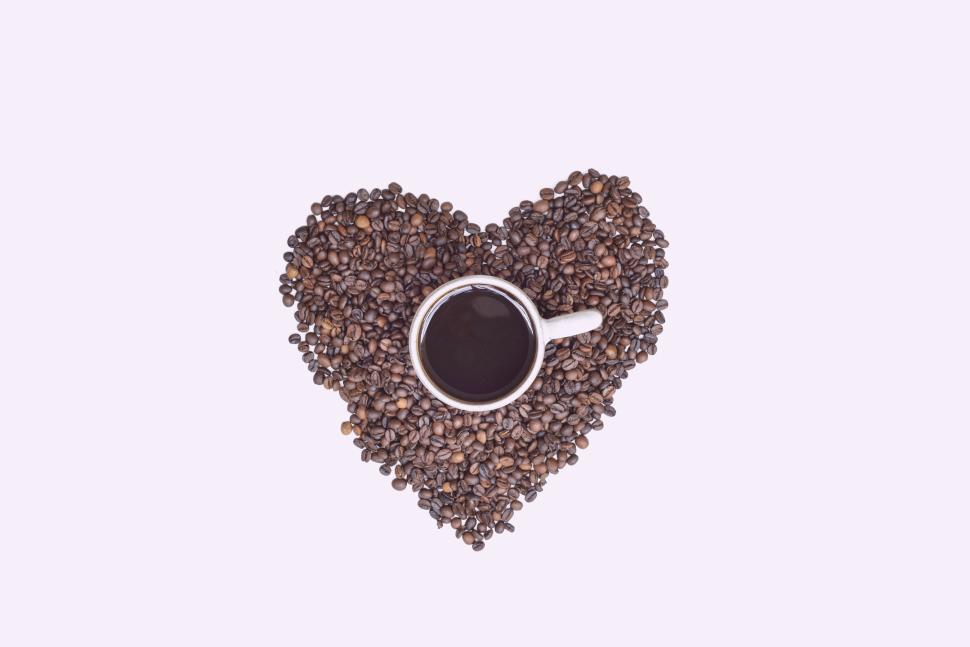 Free Image of Coffee bean heart 