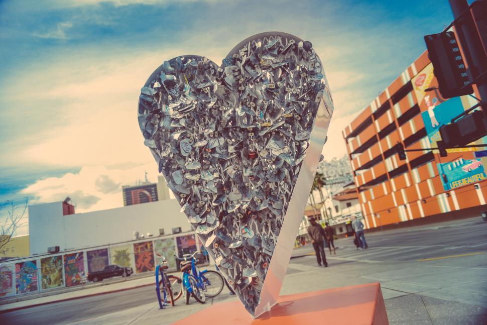Free Image of  Recycled metal heart shape 