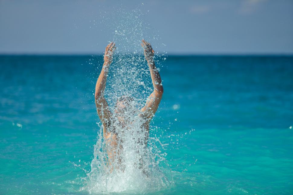 Download Free Stock Photo of Person splashing water 