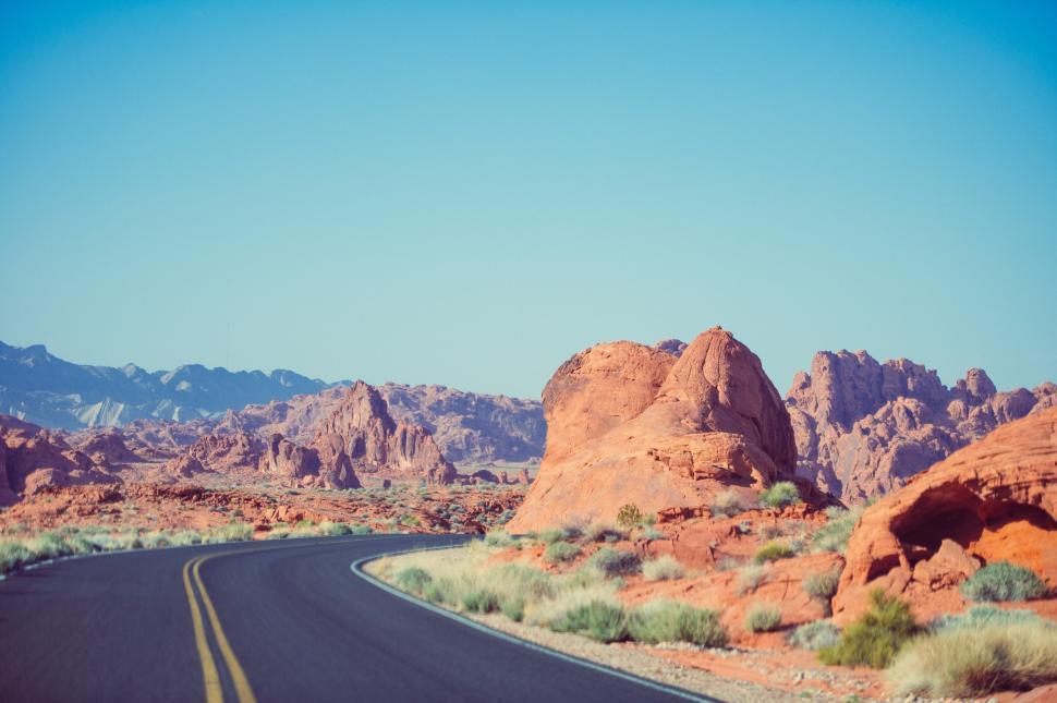 Free Image of Rugged landscape with road 