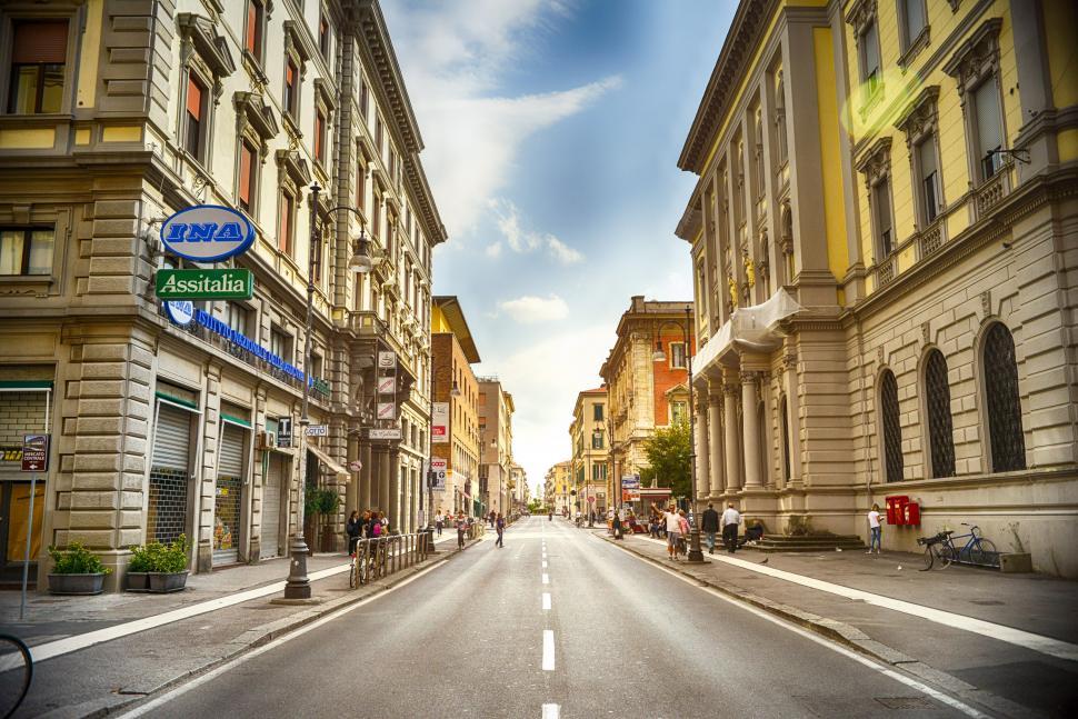 Download Free Stock Photo of Two lane city streets 