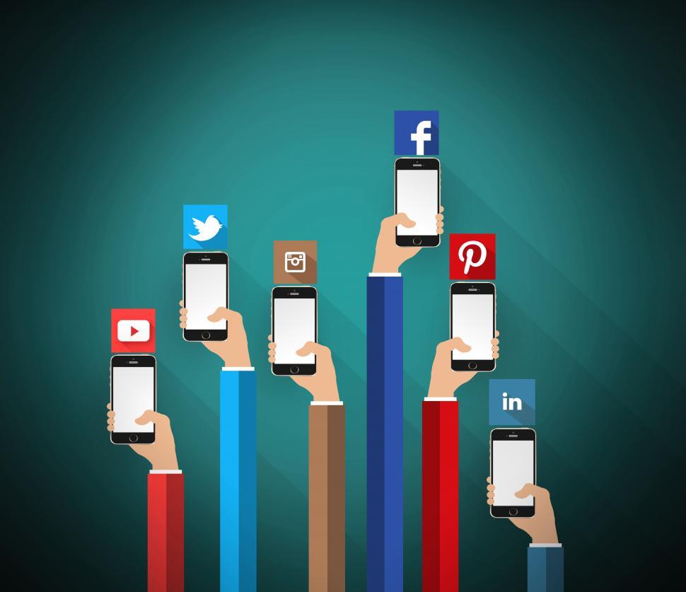 Free Image of Social media networks on the smartphone 