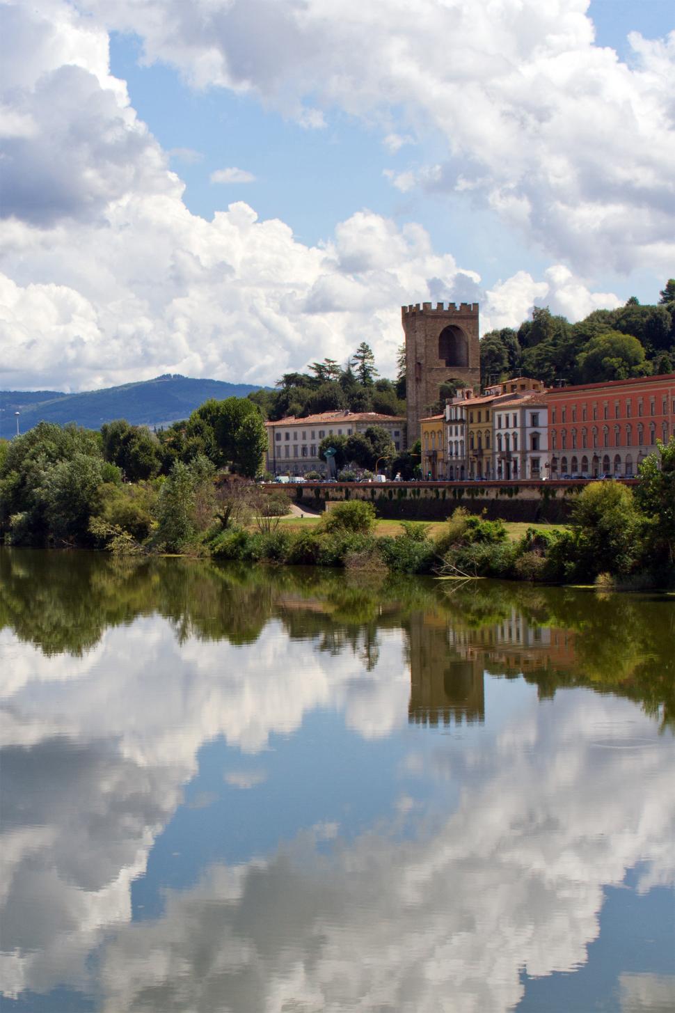 Free Image of Reflection in the Fiume Arno 