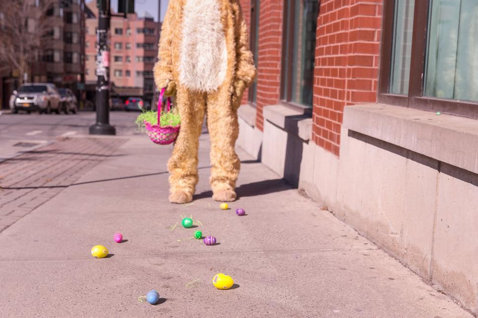 Free Image of Bunny Clothing And Easter Eggs 
