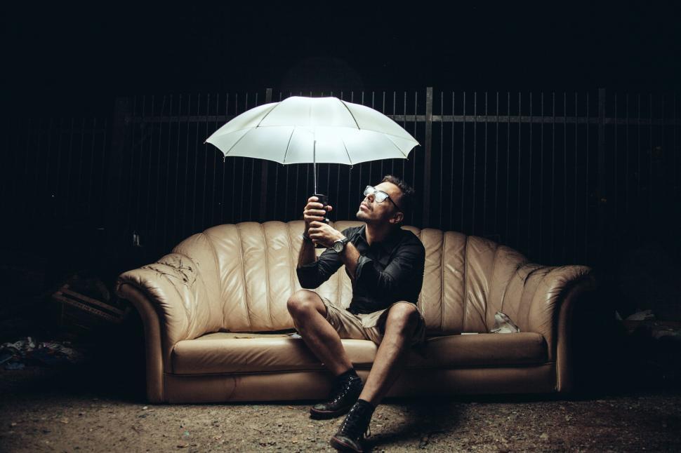 Free Image of Man with umbrella 