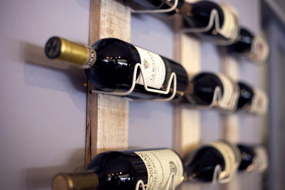 Free Image of Wines stored in a rack 