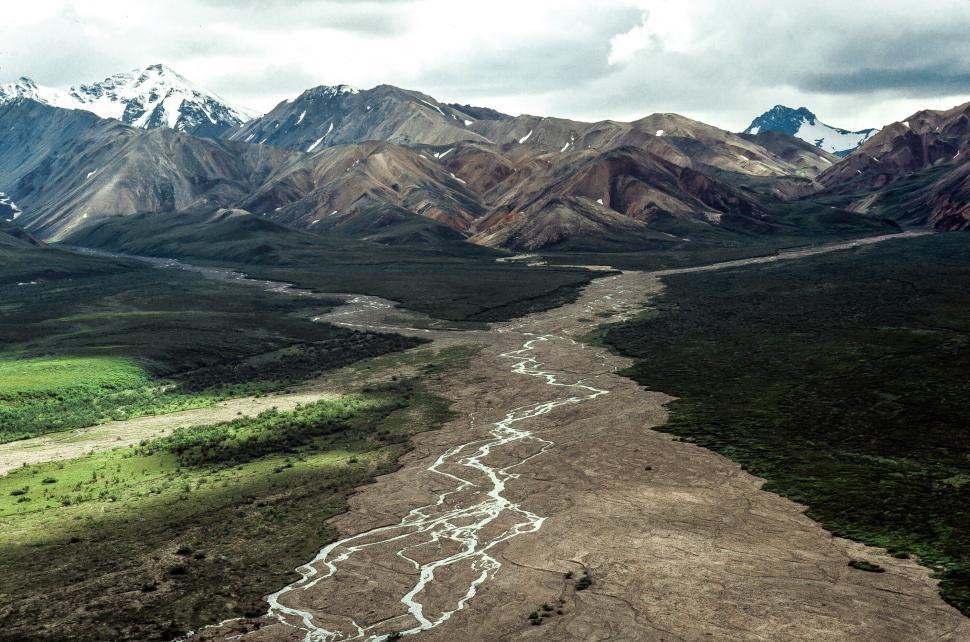 Free Image of Braided River in Tundra Valley 