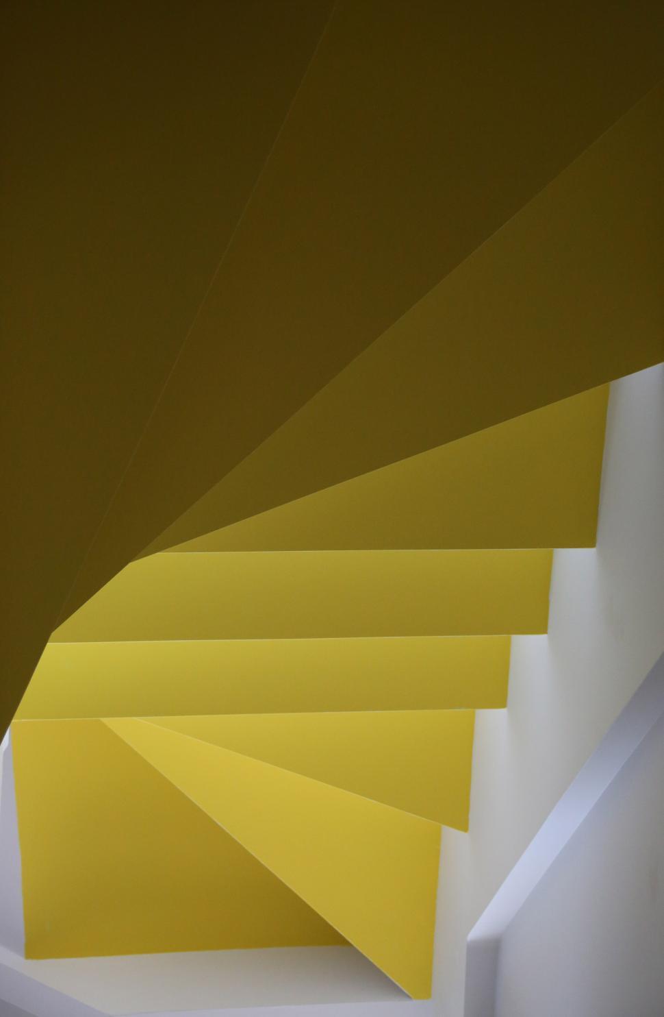 Free Image of Staircase Painting in Yellow and Brown Tones 