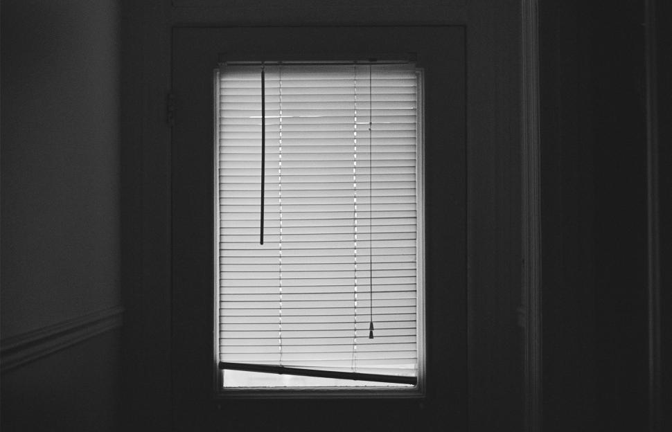 Free Image of Window With Blinds in Black and White 