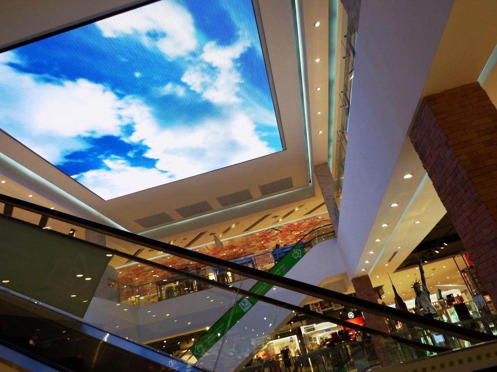 Free Image of Shoping Center Ceiling TV  