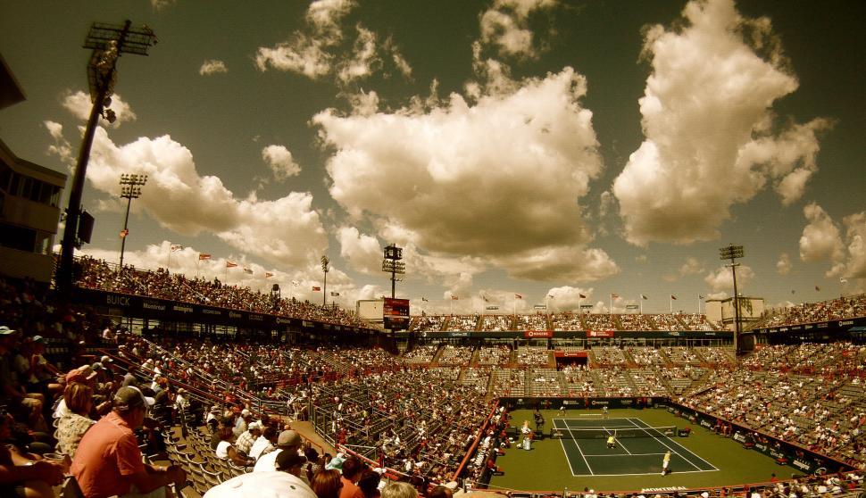 Free Image of Outdoor tennis stadium match 