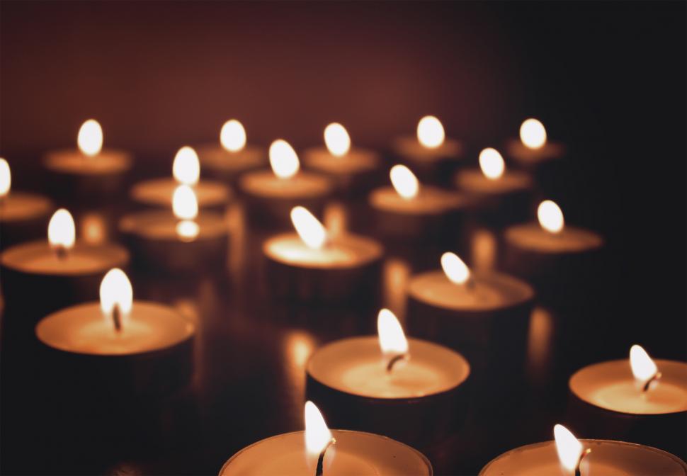 Download Free Stock Photo of Bokeh - Candles on dark background 