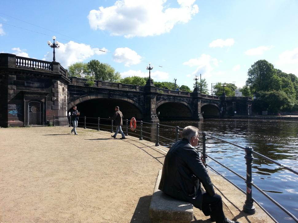 Free Image of Plaza by Water in Hamburg  