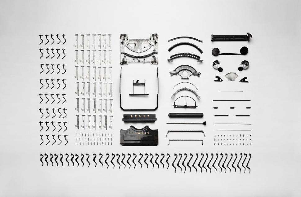 Free Image of Assorted Objects Arranged in Black and White 