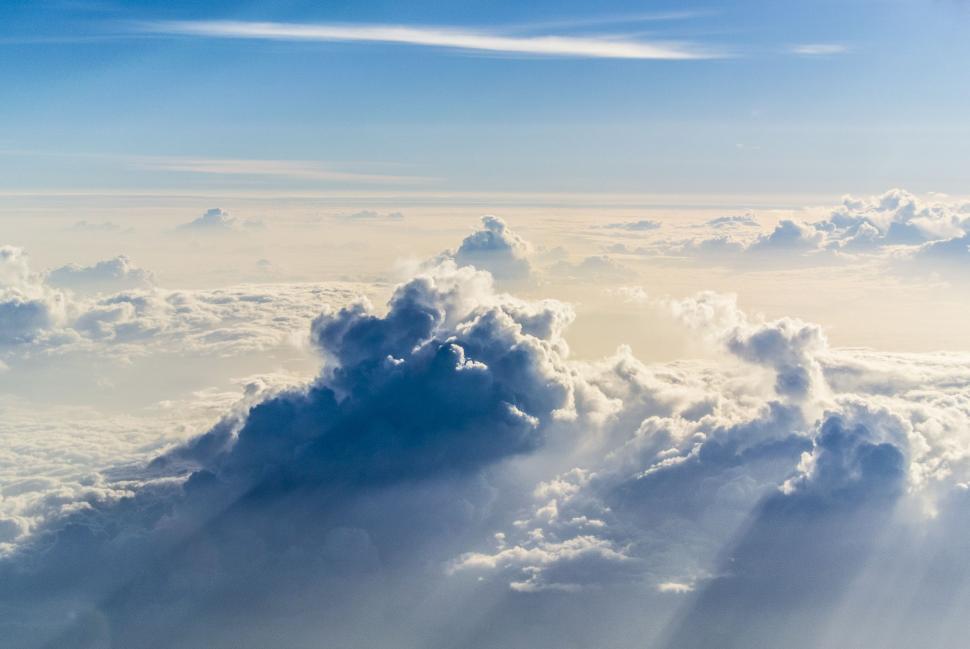 Free Image of A View of the Clouds From an Airplane Window 