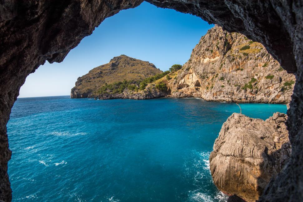 Free Image of Ocean View Through Cave 