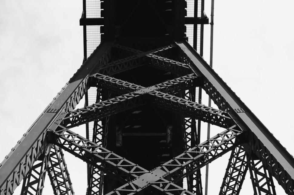 Free Image of Top of Tower in Black and White 