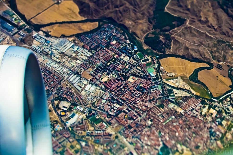 Free Image of Aerial View of City From Plane 