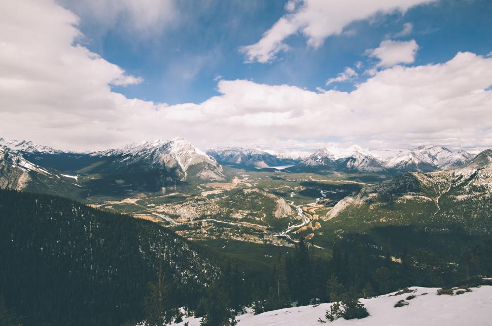 Free Image of Snow-Covered Mountain Range in Winter 