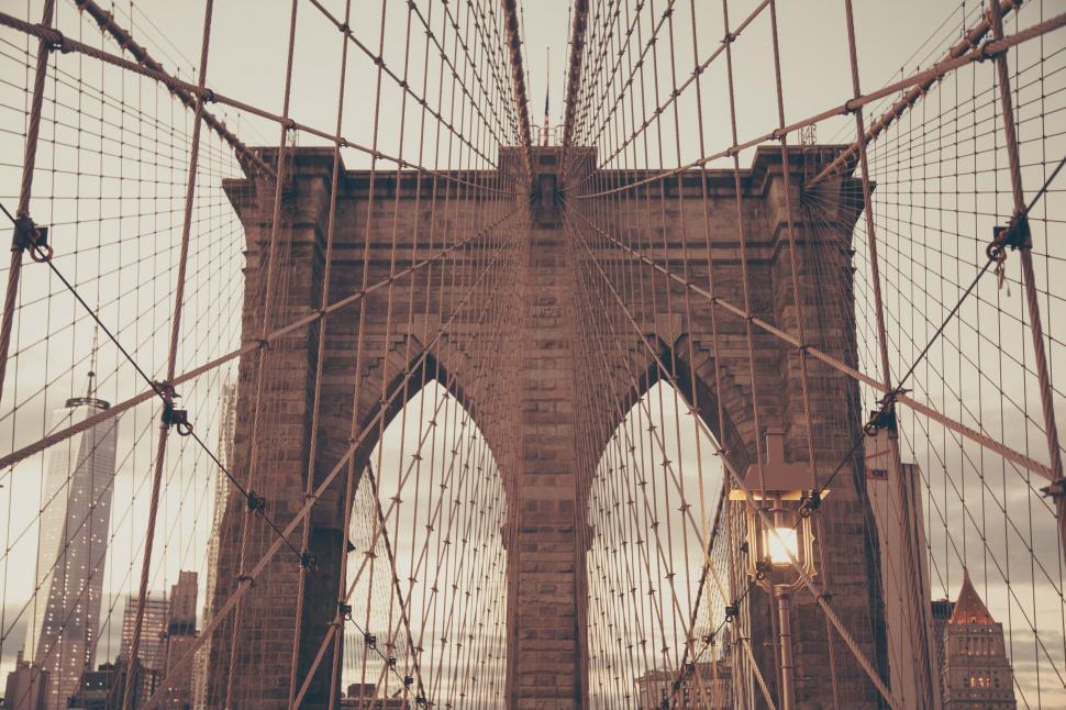 Free Image of View of the Brooklyn Bridge From a Boat 