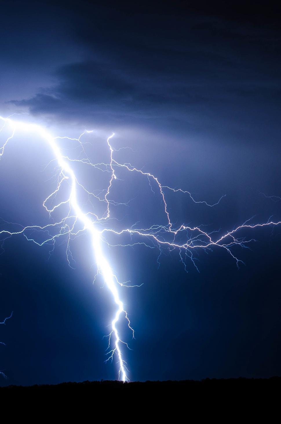 Free Image of Multiple Lightning Strikes in the Sky 