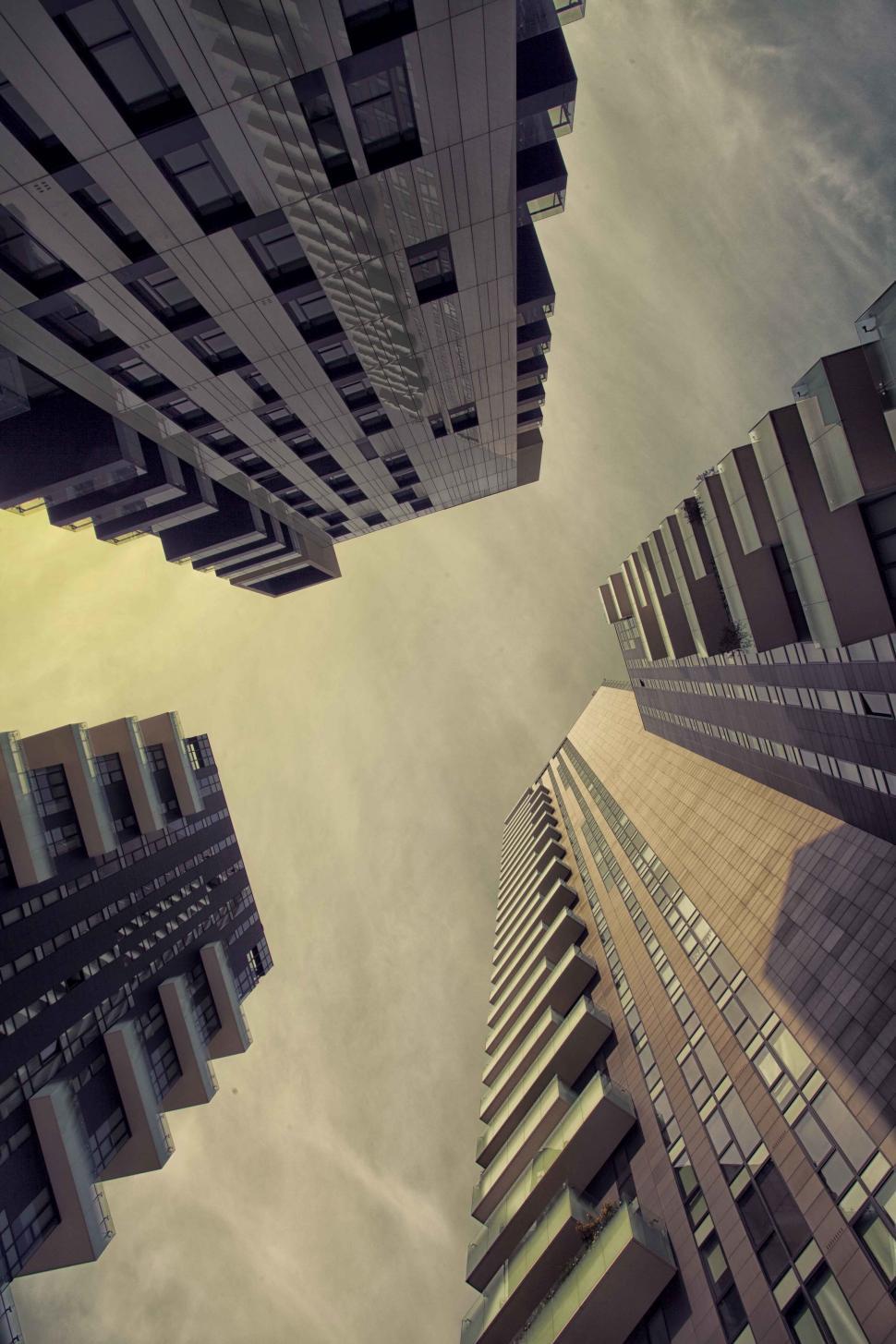 Free Image of Looking Up at Tall Buildings 